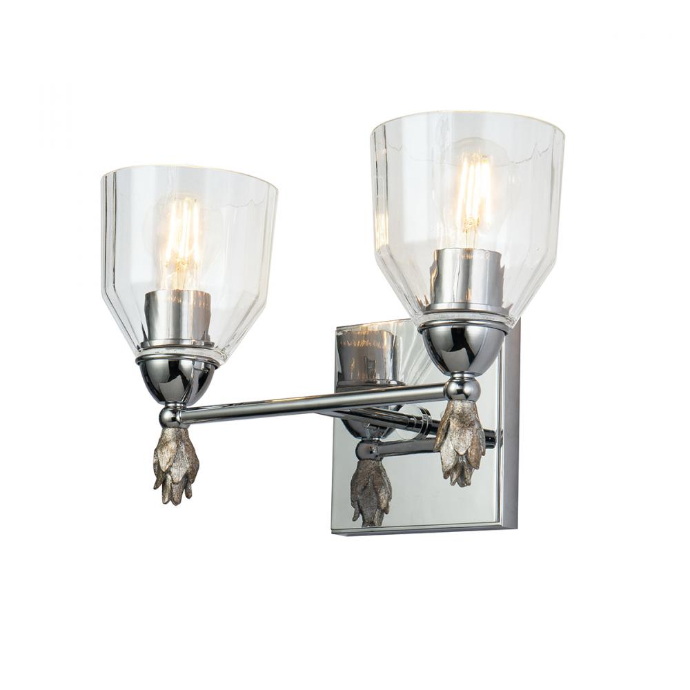 Felice 2 Light Vanity Light In Silver