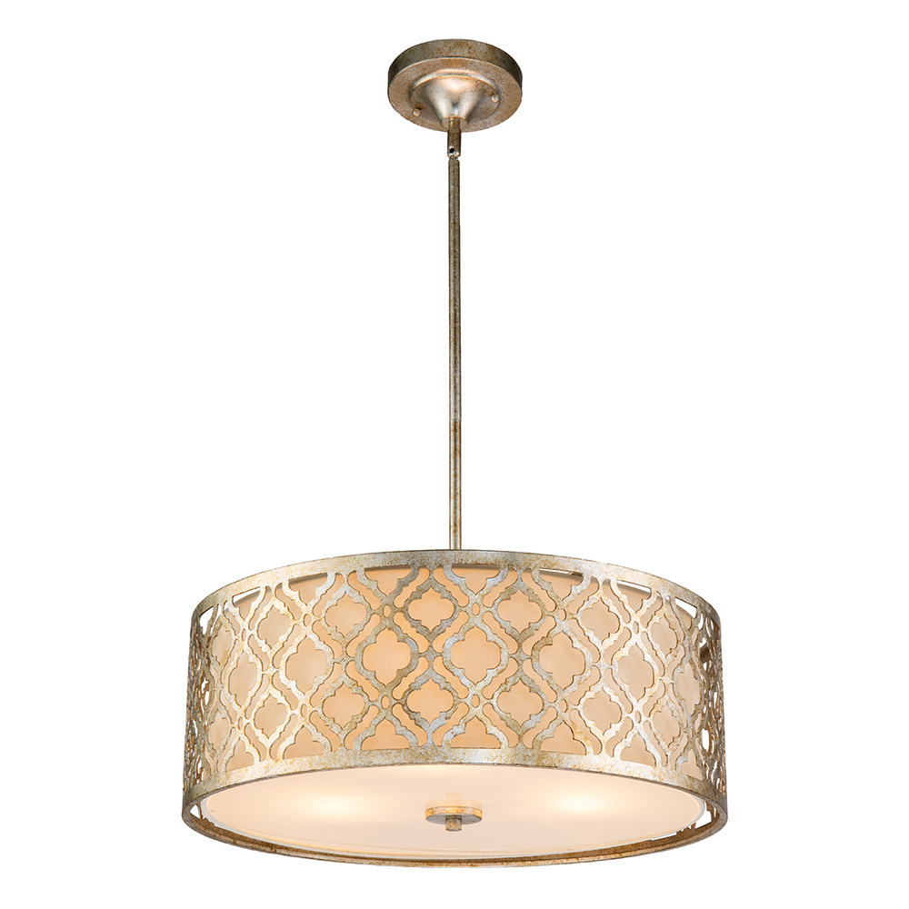 Arabella Large Pendant convertible to Semi Flush in Distressed Gold