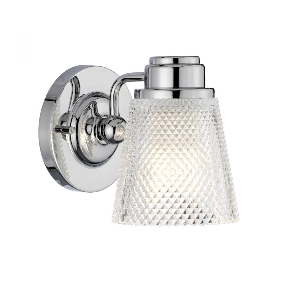 Hudson 1 Light Bath Light in Polished Chrome