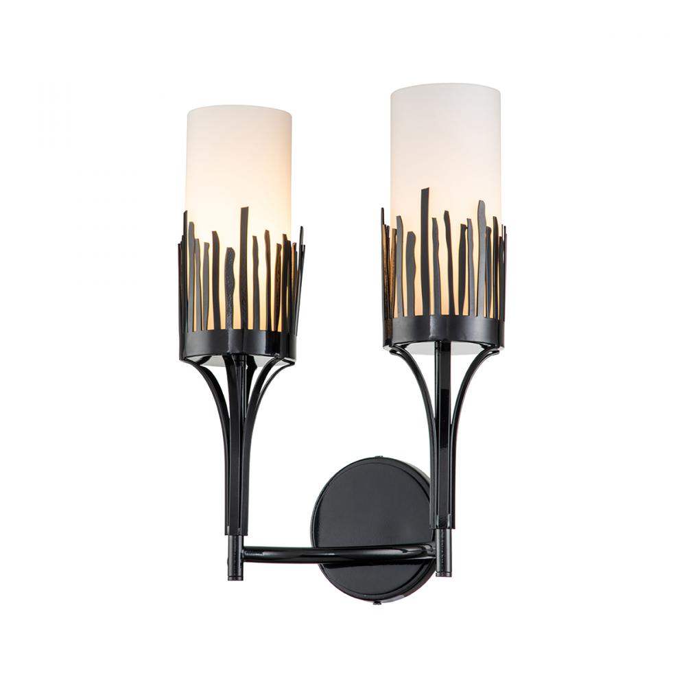 Sawgrass 2 Lt Sconce in Black