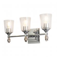 Lucas McKearn BB1022PC-3-F1S - Vetiver 3 Light Vanity In Chrome