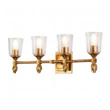 Lucas McKearn BB1022G-4-F1G - Vetiver 4 Light Bath Bar in Gold