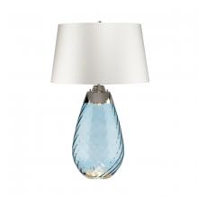 Lucas McKearn TLG3025L-OWSS - Large Lena Table Lamp in Blue with Off White Satin Shade