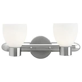 Two Light Opal Glass Chrome Vanity