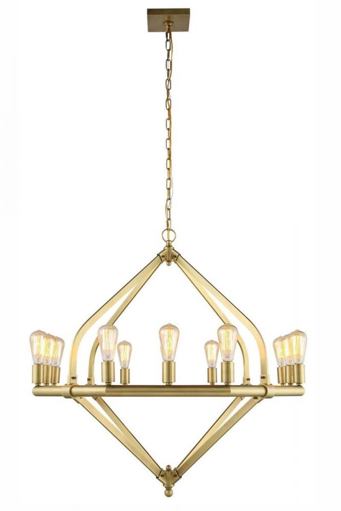 Illumina 12 Light Burnished Brass Pendant