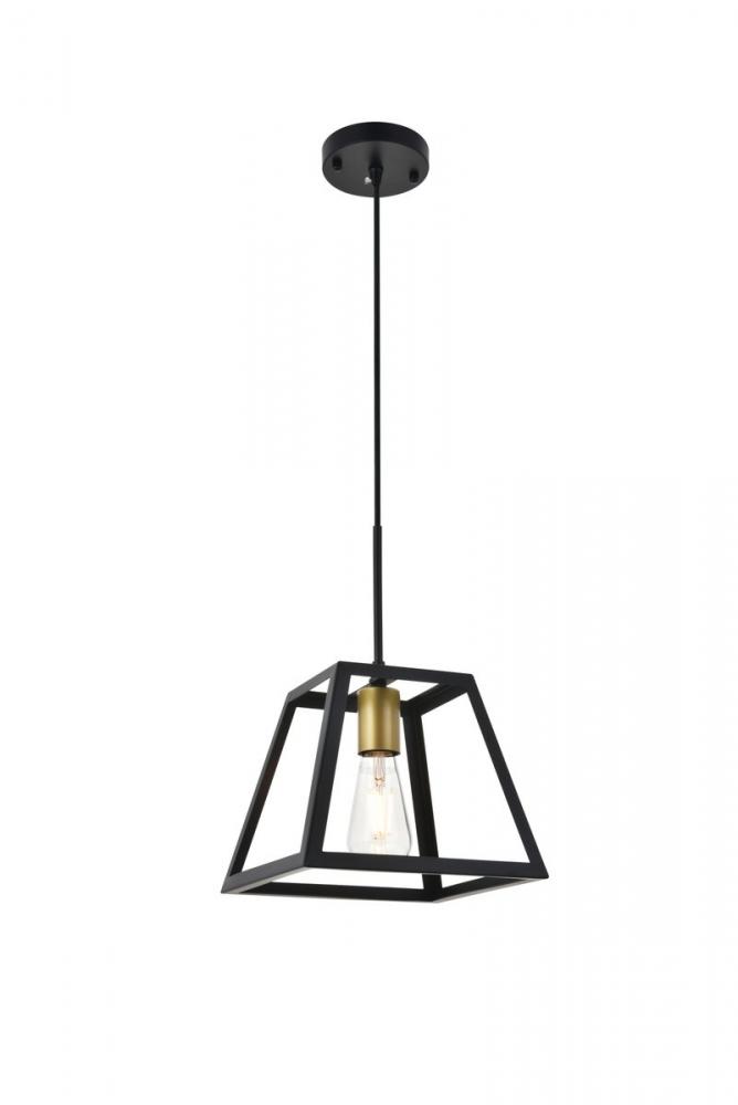 Resolute 1 Light Brass and Black Pendant