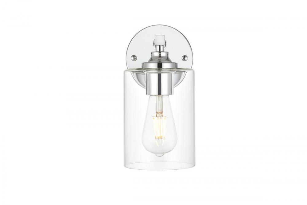 Mayson 1 Light Chrome and Clear Bath Sconce