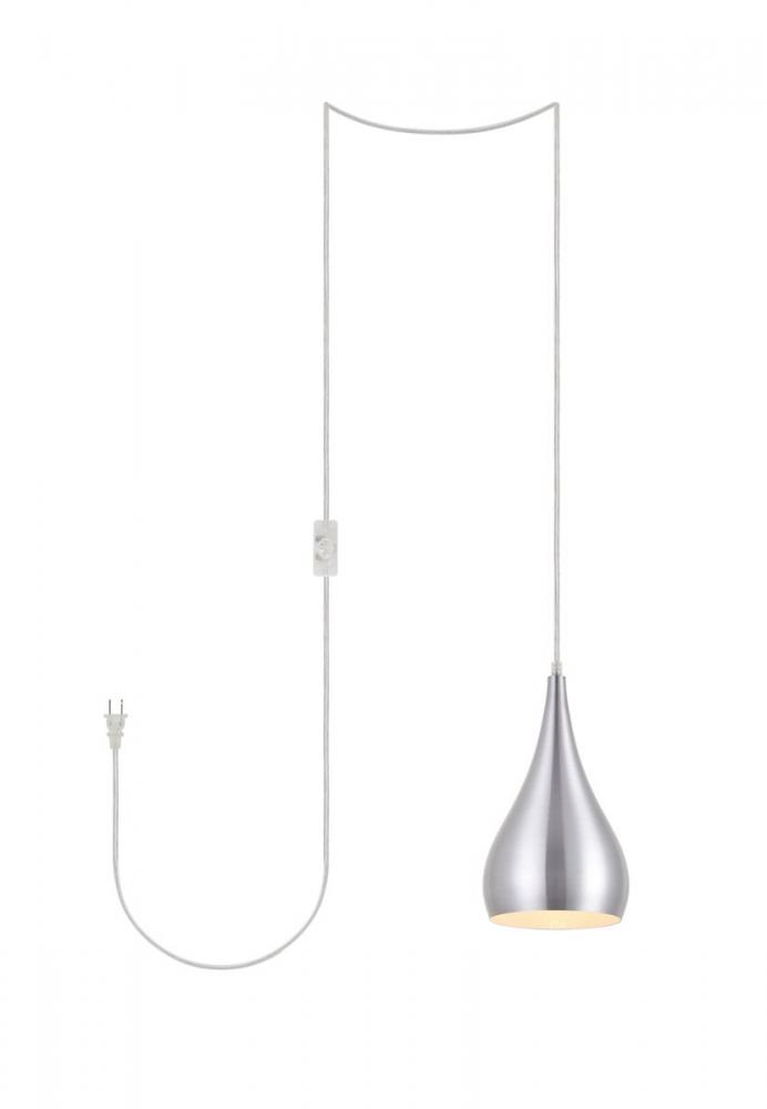 Nora 1 Light Burnished Nickel Plug-in Pendant