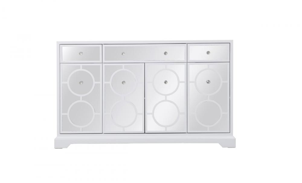 60 In. Mirrored Credenza in White