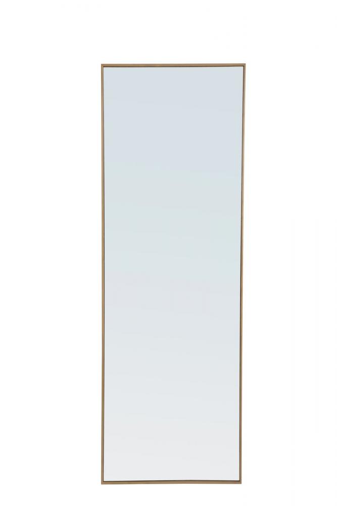 Metal Frame Rectangle Mirror 18 Inch Brass