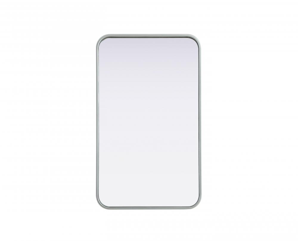 Contour Metal Rectangle Mirror 18x30 in Silver