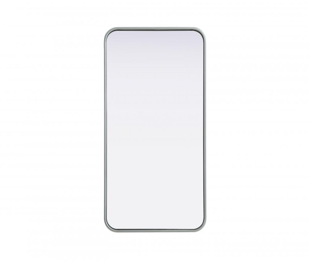 Contour Metal Rectangle Mirror 18x36 in Silver