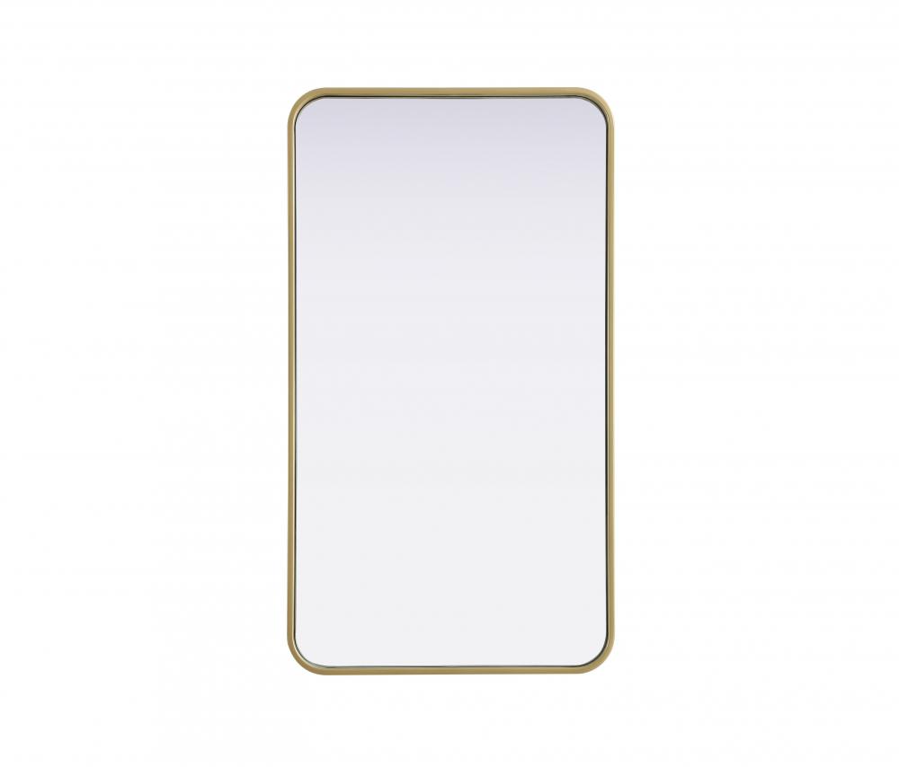 Contour Metal Rectangle Mirror 20x36 in Brass