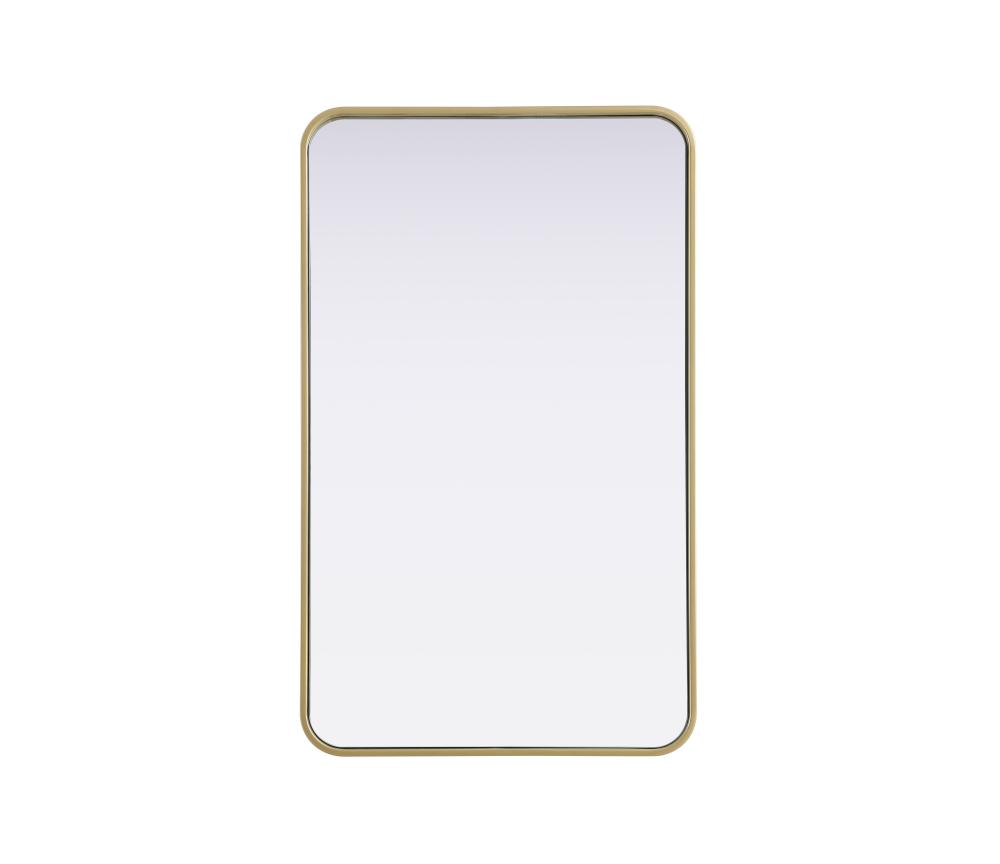 Contour Metal Rectangle Mirror 22x36 in Brass