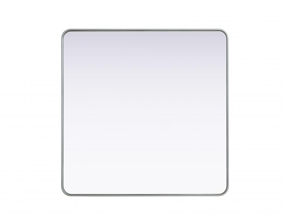 Contour Metal Square Mirror 42x42 in Silver