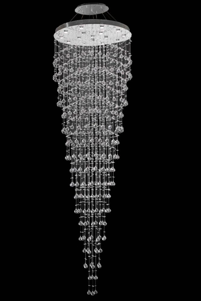 Galaxy 16 Light Chrome Chandelier Clear Royal Cut Crystal