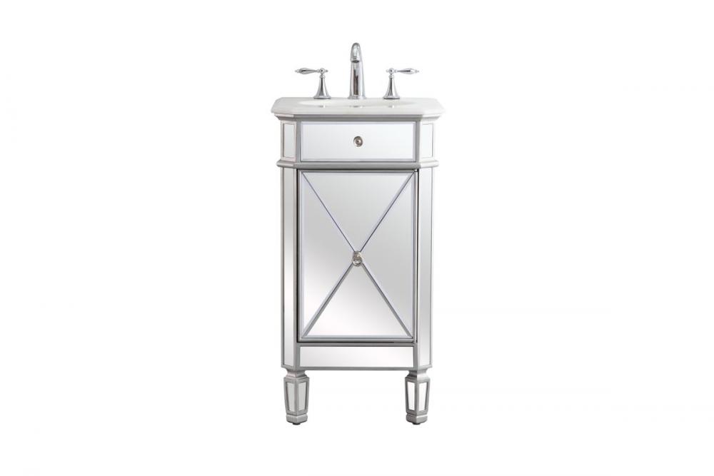 19 In. Single Bathroom Vanity Set in Antique Silver