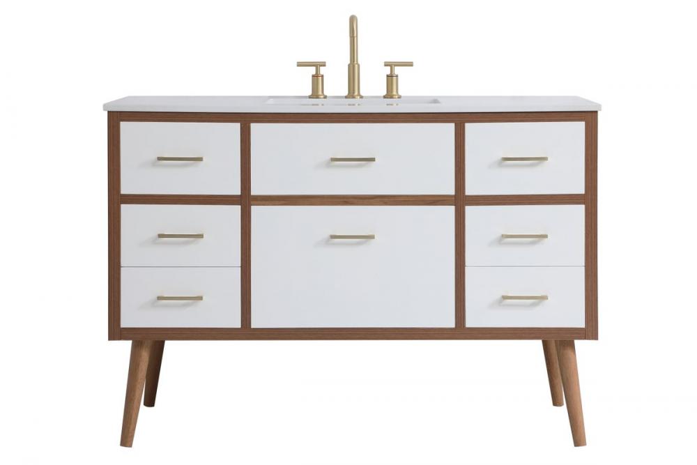 48 Inch Bathroom Vanity in White