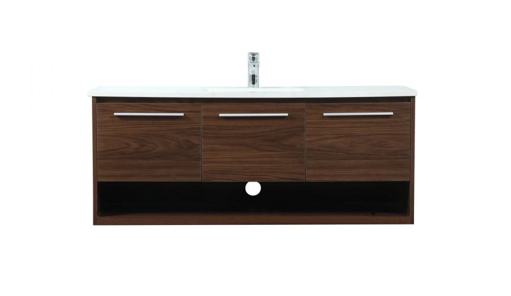 48 Inch Single Bathroom Vanity in Walnut