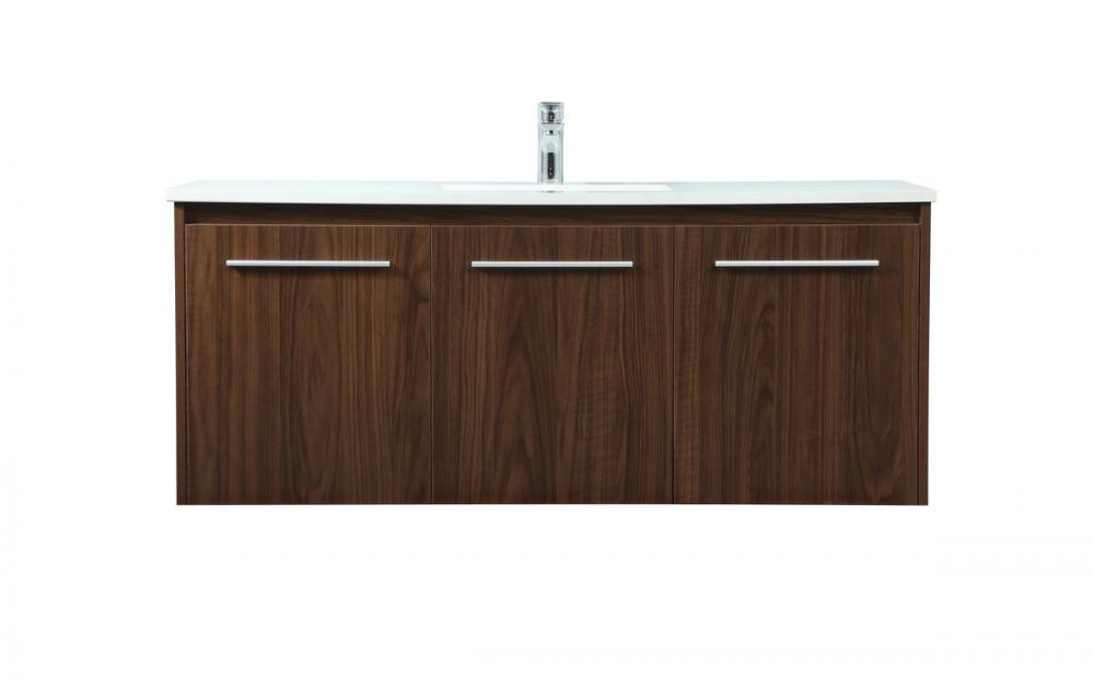 48 Inch Single Bathroom Vanity in Walnut