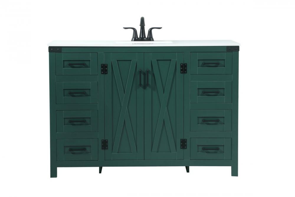 48 Inch Single Bathroom Vanity in Green