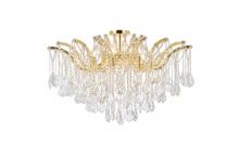 Elegant 2800F36G/RC - Maria Theresa 8 Light Gold Flush Mount Clear Royal Cut Crystal