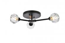 Elegant 3508F18BK - Zayne 3 Light Flush Mount in Black