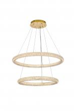 Elegant 3800G36SG - Bowen 35.5 inch LED chandelier in Satin Gold