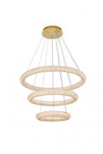 Elegant 3800G3LSG - Bowen 32 Inch Adjustable LED Chandelier in Satin Gold