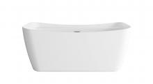 Elegant BT10459GW-BNK - 59 inch Soaking Bathtub in Glossy White with Brushed Nickel Trim