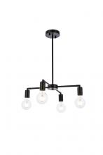 Elegant LD2339BK - Cairo 4 Lights Black Pendant