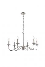 Elegant LD5056D30PN - Rohan 30 Inch Chandelier in Polished Nickel