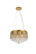 Elegant LD520D16BR - Tully 6 Lights Pendant in Brass