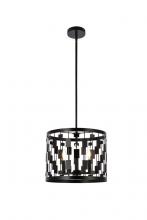 Elegant LD7074D14BK - Levante 3 Lights Pendant in Black