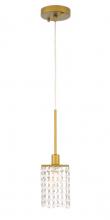 Elegant LD7500BR - Taylor 1 Light Brass Pendant