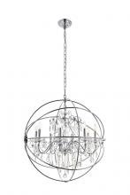 Elegant LD8801D32C - Cordelia 8 Light Chrome Crystal Pendant