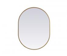 Elegant MR2A2736BRS - Metal Frame Oval Mirror 27x36 Inch in Brass