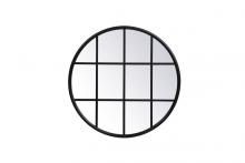 Elegant MR632828BK - Metal Windowpane Mirror 28 Inchx28 Inch in Black