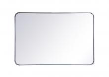 Elegant MR802740S - Soft Corner Metal Rectangular Mirror 27x40 Inch in Silver