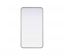 Elegant MR8A2036SIL - Contour Metal Rectangle Mirror 20x36 in Silver