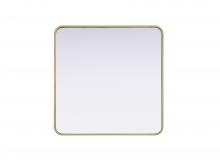 Elegant MR8A3030BRA - Contour Metal Square Mirror 30x30 in Brass