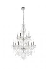 Elegant V7890D28C/RC - Giselle 12 Light Chrome Chandelier Clear Royal Cut Crystal