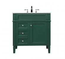 Elegant VF12532GN - 32 Inch Single Bathroom Vanity in Green