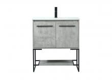 Elegant VF42530MCG - 30 Inch Single Bathroom Vanity in Concrete Grey