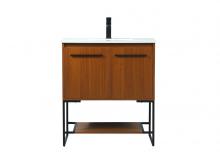 Elegant VF42530MTK - 30 Inch Single Bathroom Vanity in Teak