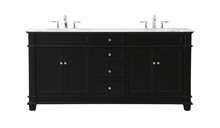 Elegant VF50072DBK - 72 Inch Double Bathroom Vanity Set in Black