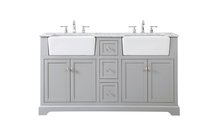 Elegant VF60260DGR - 60 Inch Double Bathroom Vanity in Grey