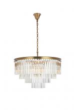 Elegant 1201D32SG/RC - Sydney 32 Inch Round Crystal Chandelier in Satin Gold