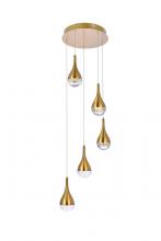 Elegant 3805D14SG - Amherst 14.5 Inch LED Pendant in Satin Gold