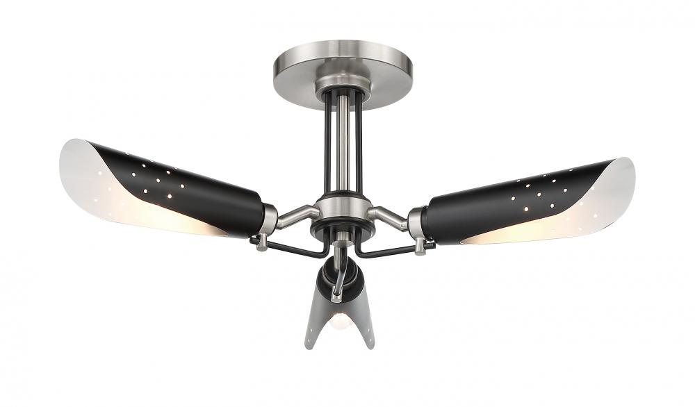 3 LIGHT SEMI FLUSH